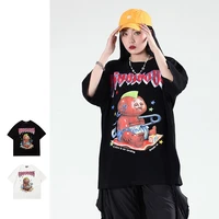 2021 fall new products mens american street style piercing doll print loose oversize couple high quality short sleeve t shirt