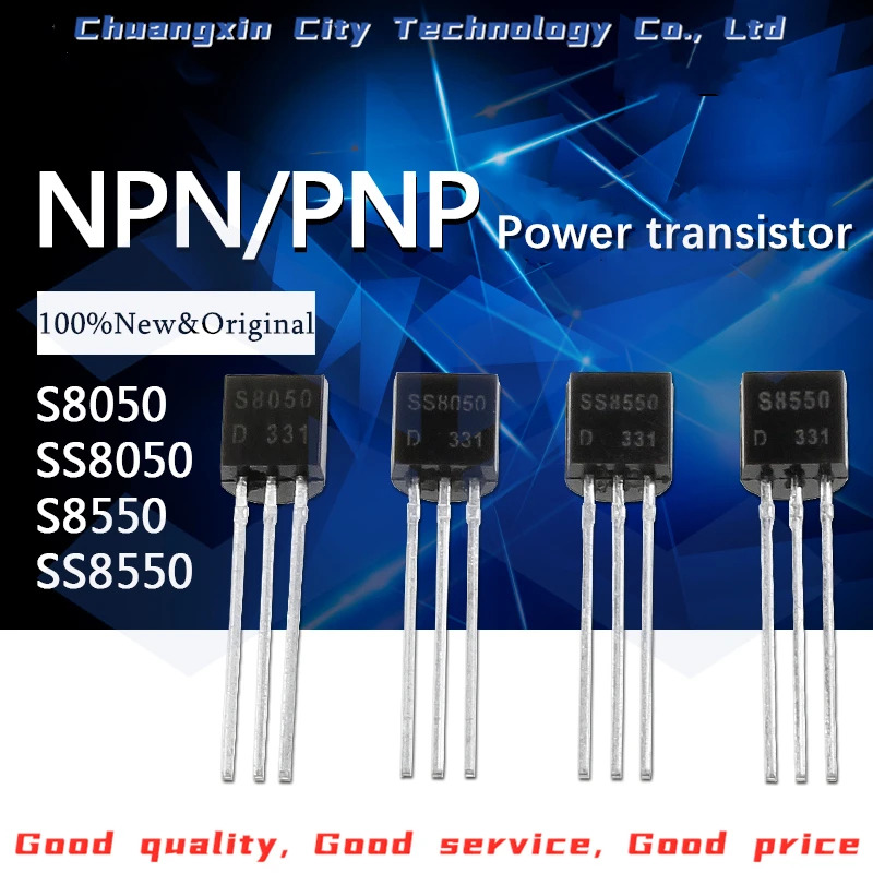 

10PCS 100% New&Original DIP Triode S8050 SS8050 S8550 SS8550 NPN/PNP Power Transistor TO-92