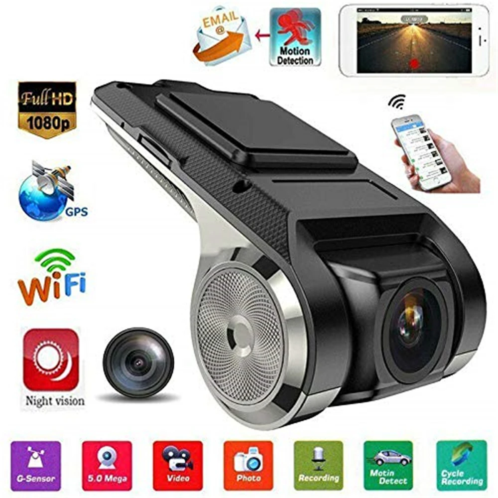 

2 in 1 Full HD Car DVR 2MP Camera WIFI Car video surveillance ADAS Dashcam android dvr Car recorder Night Version Auto Recorder