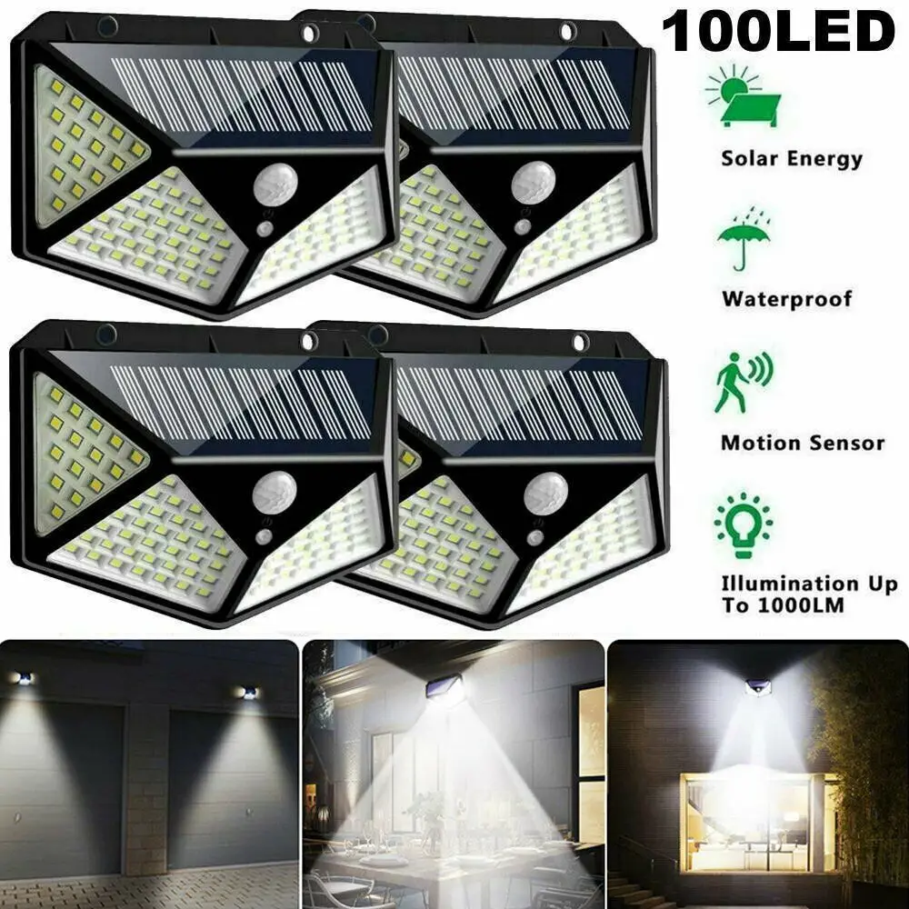 

ROMWISH 100 Solar Lamp Led Outdoor Solar Light 3 Modes 2835SMD Lampara 6000K PIR Motion Sensor Wall Lamp Garden Decoration 20W