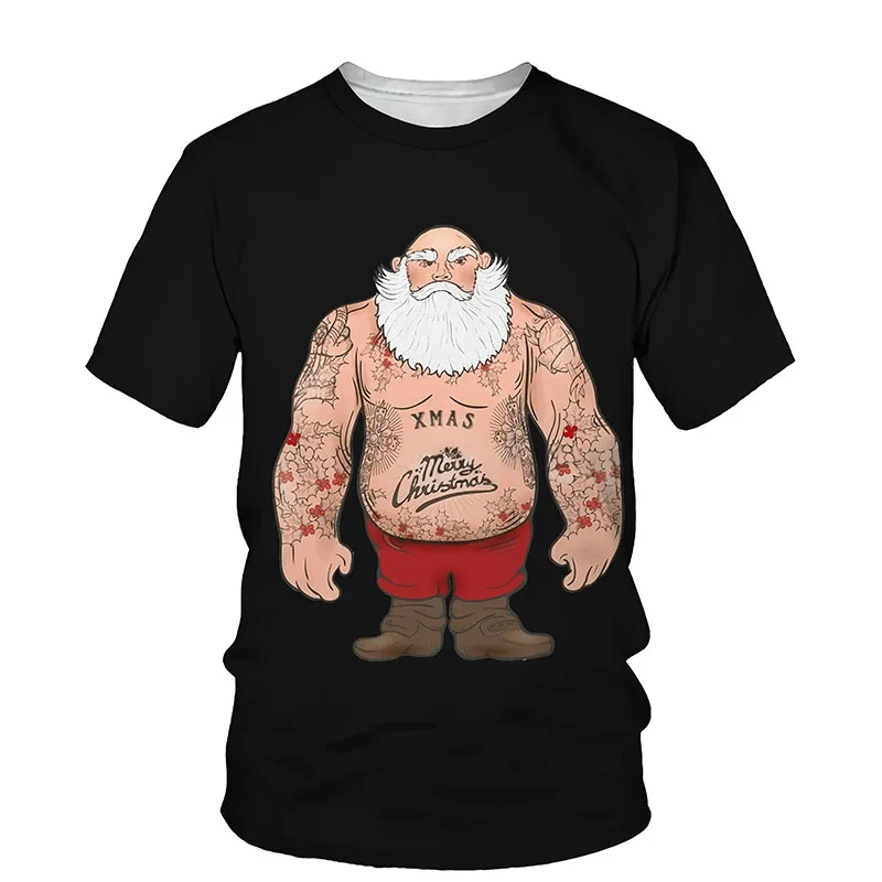 

3d Old Man Muscle Print Men's T-shirt 2021 Summer O-neck Short-sleeved T-shirt Top 3d Style Men's Casual Funny T-shirt