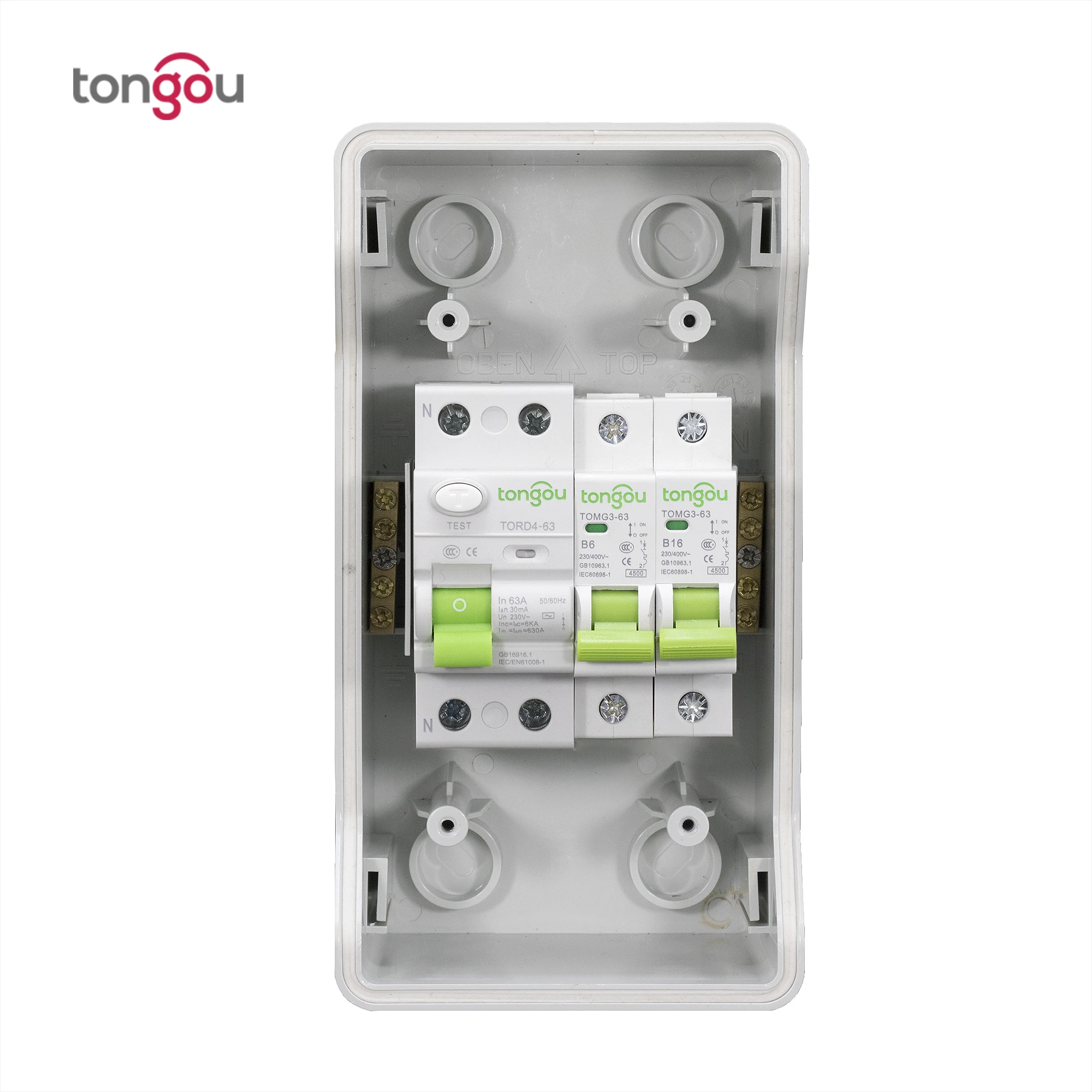 Потребительский блок с RCD 63А/30мА и 1x16а 6amp MCB IP66 (распределительная коробка