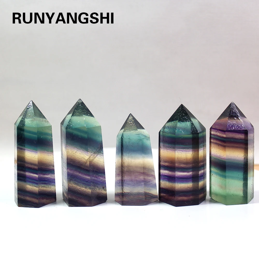 1 шт. натуральный флюорит шестиугольная колонна кристалл целебная палочка
