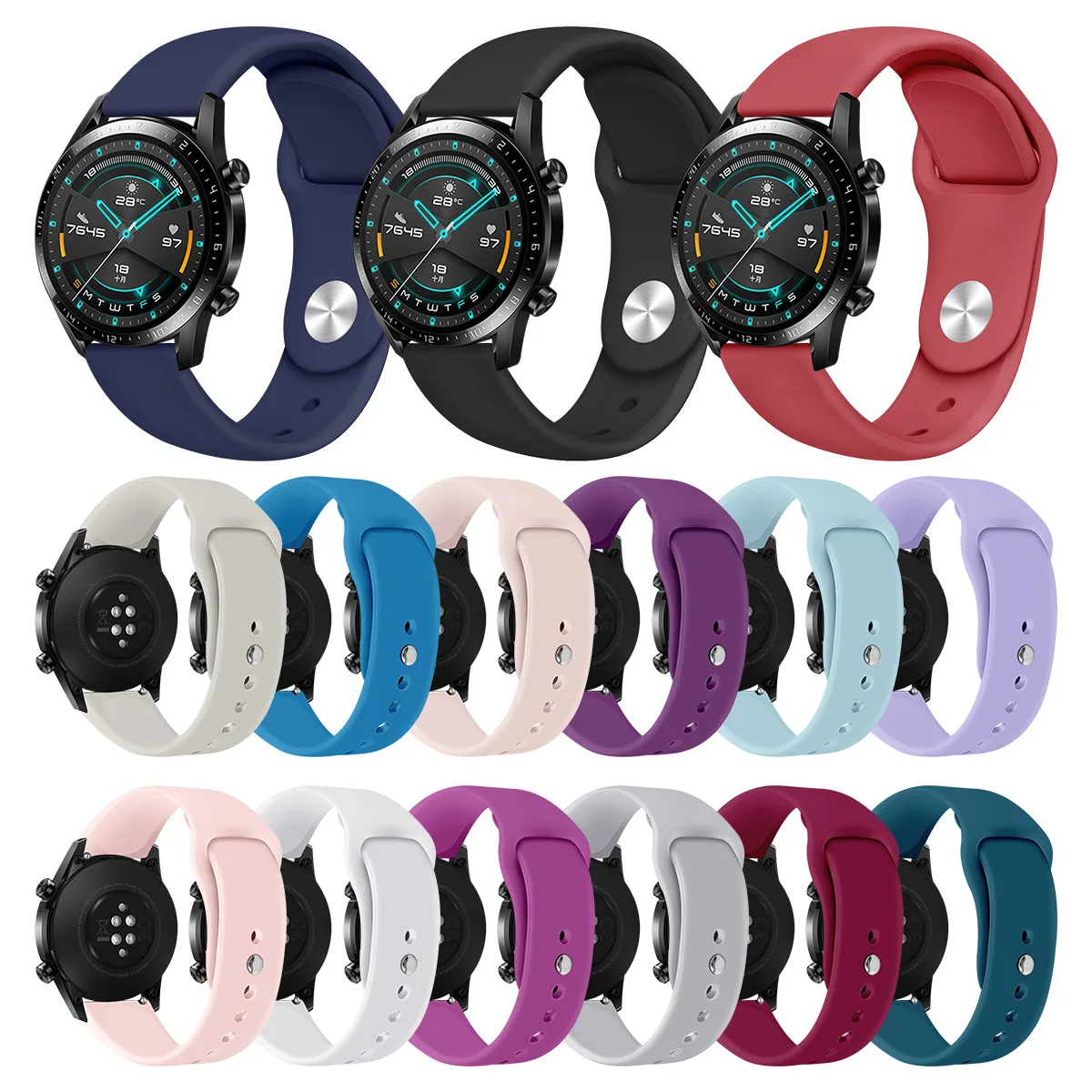 Силиконовый ремешок для часов Huawei GT/GT2 Замена 46 мм смарт часы Honor Magic Watch
