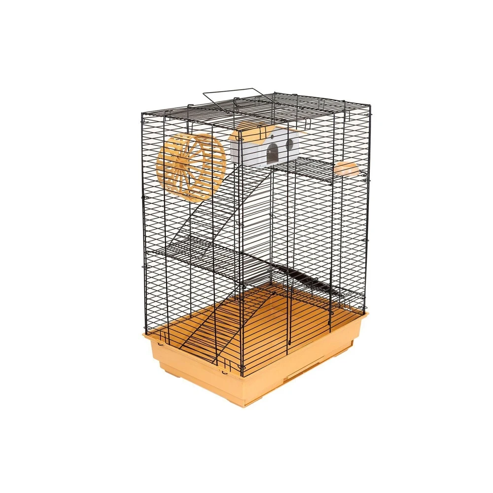 Клетка PetTails ГОША-4 разборная шаг прута 10 5 мм для грызунов 42х30х59 см 3 этажа домик