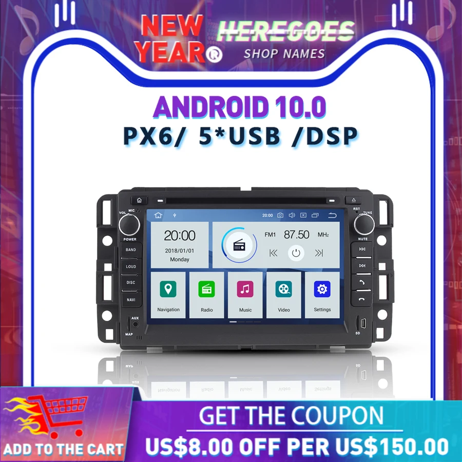 Автомобильный мультимедийный DVD плеер DSP IPS 2din Android 10 GPS Carplay Bluetooth 5 0 Wifi RDS радио для