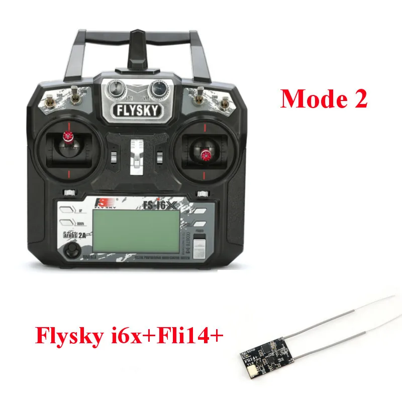 FLYSKY FS-i6X i6X 10CH 2,4 ГГц AFHDS 2A передатчика радиоуправляемой модели к компьютеру с X6B iA6B A8S приемник для RC Qaud небольшой гоночны - Цвет: Mode 2 Fli14 Plus