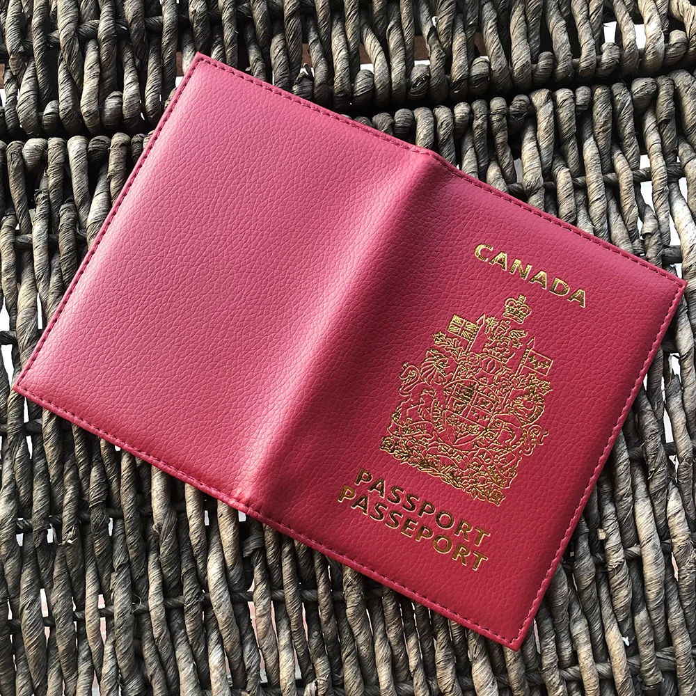 travel accessories canadian passport cover protector pu leather covers for passport drop shipping free global shipping