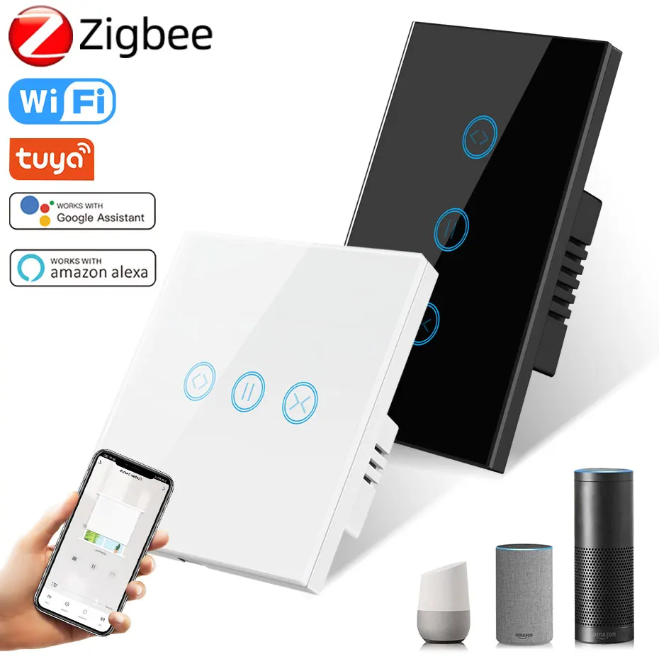 

Zigbee Tuya Smart Curtain Switch For Roller Shutter Electric Motor 110V 220V Work With Google Home Aelxa Echo DIY Smart Home