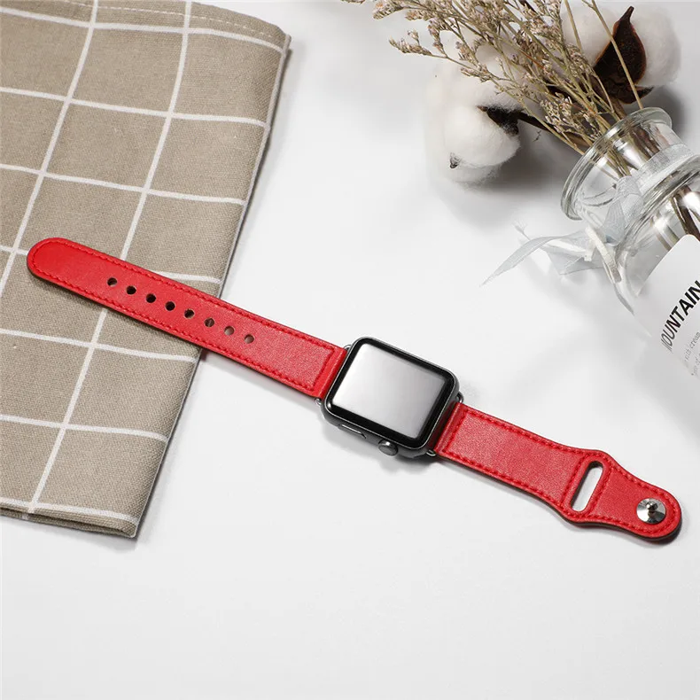 Кожаный ремешок для apple watch band apple watch 5 4 3 band 44 мм/40 мм pulseira iwatch band 42 мм/38 мм correa браслет ремень 5 4 3 2