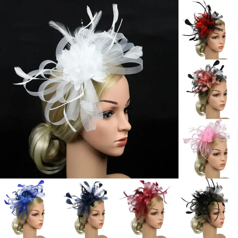 Новая Мини Роза из перьев верхняя шляпа головной убор для вечеривечерние костюма