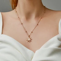 the new sun necklace golden opal sun totem pendant necklace ladies temperament simple korean version of the clavicle chain