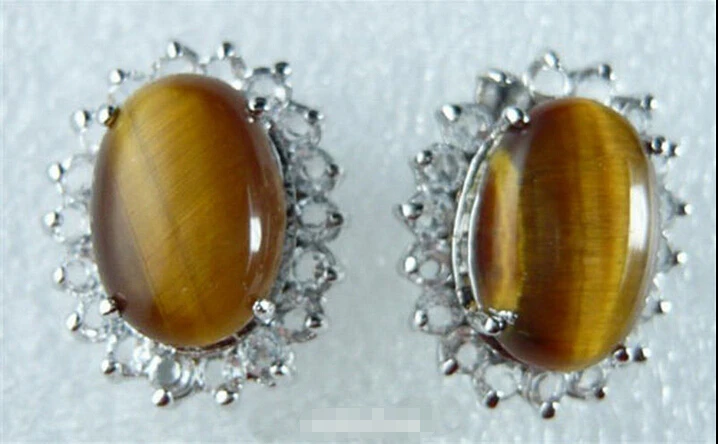 Бесплатная доставка подлинные серьги в виде тигрового глаза с опалом из белого