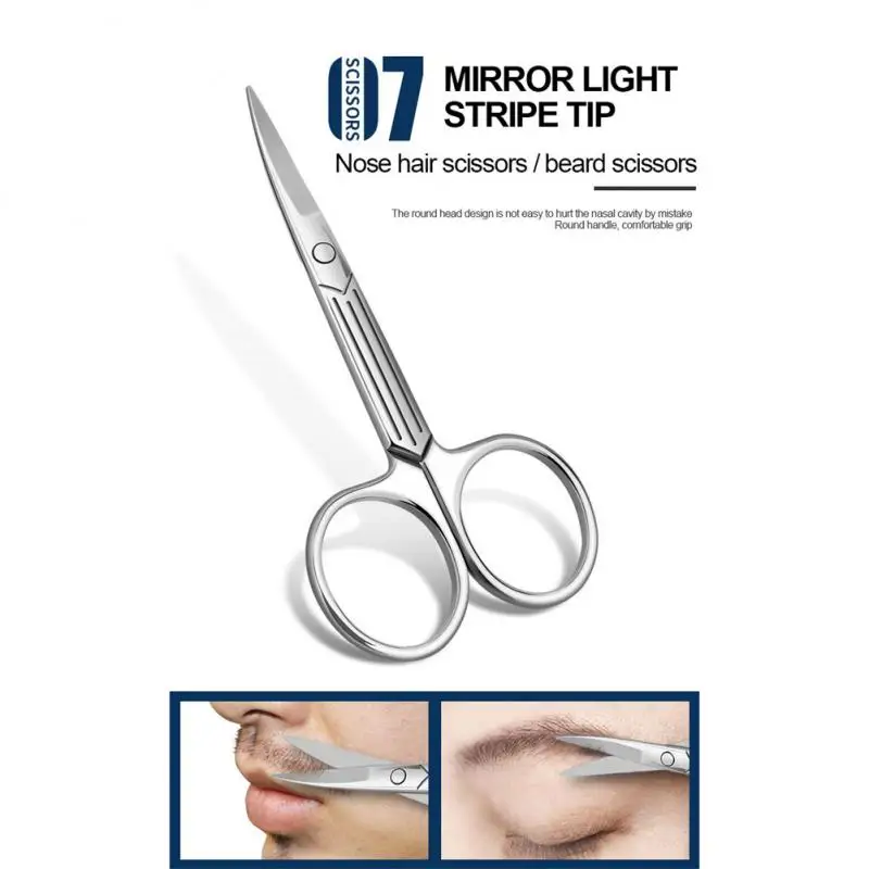 

1Pc Professional Eyebrow Scissor Stainless Steel Round Safety Scissors Small Clipper Eyebrow Nose Hair Cut Trimming Tweezers