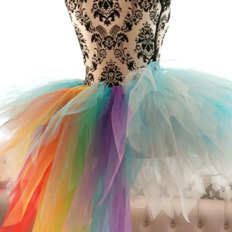 

Rainbow Color Women Tutu Celebration Party Pettiskirt Adult Puff Skirt Q6PB