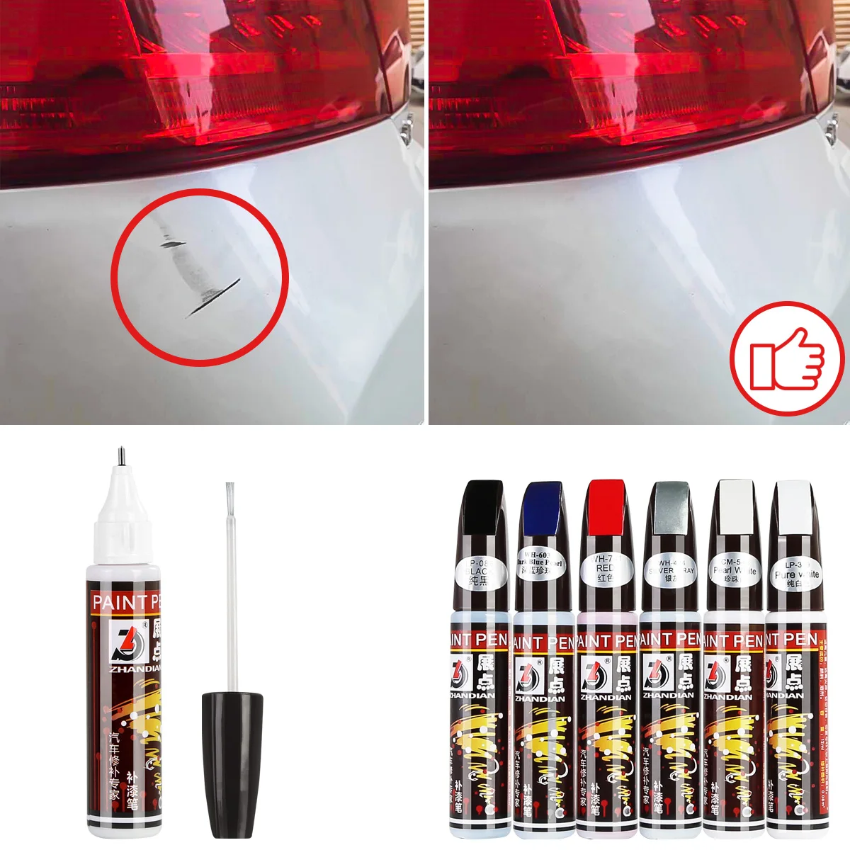 

High Quality 12ml 6 Colors Car Professional Paint Scratch Repair Pen Auto Car Coat Touch Up Scratch Fix It Clear Painting Pen