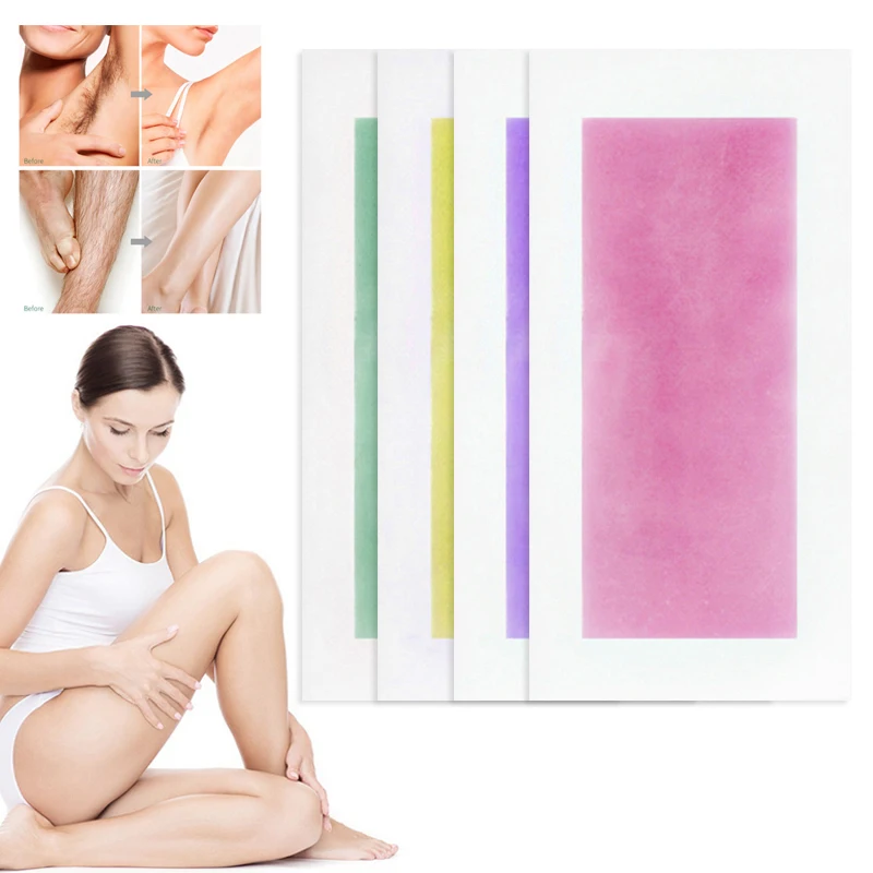 

10pcs/lot Hair Removal Wax Strips Wax Strip Paper Beauty Tool UnderarmLeg Body Facial Hair Women Men Two Side