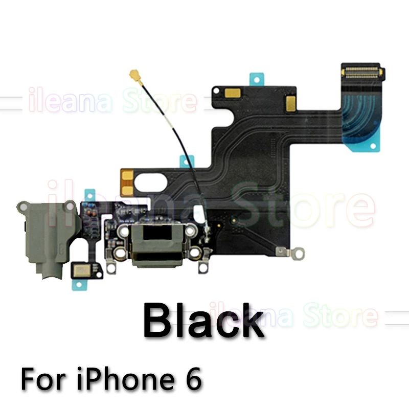 For iPhone 6 Black OEM USB порт зарядное устройство док-станция гибкий кабель для iPhone 6 6s 7 8 Plus док-станция для зарядки с микрофоном Flex - Цвет: For iPhone 6 Black