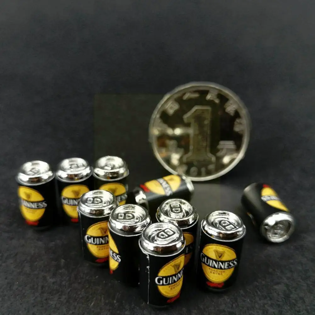 

10pcs/set Dollhouse Decoration Simulation Black Green Dollhouse Cans Miniature Beer Accessories Scene Model Beer 1:12 Scale F0L9