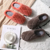winter women home thicken cotton slipper high quality plush warm shoes non slip couples slides spring large size man slippers