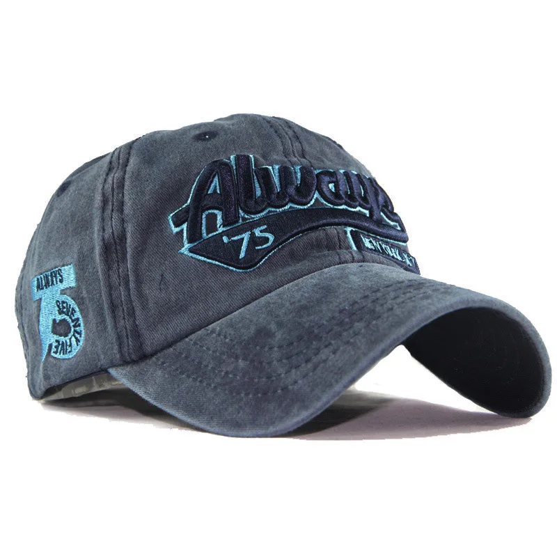 

Washed Cotton 3D Embroidery ALWAYS 75 Letter Baseball Cap Ladies Dad Hat Men's Bone cap hats streetwear mens cap trucker cap