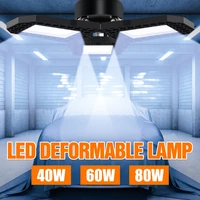 e27 led garage light e26 garage led lamp 220v 3 leafs deformable light 40w 60w 80w outdoor basement workshop warehouse lighting