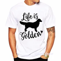life is golden retrievers men graphic t shirts summer pet dog dadfatherlover birthday gift funny tshirt cool top tee camisetas