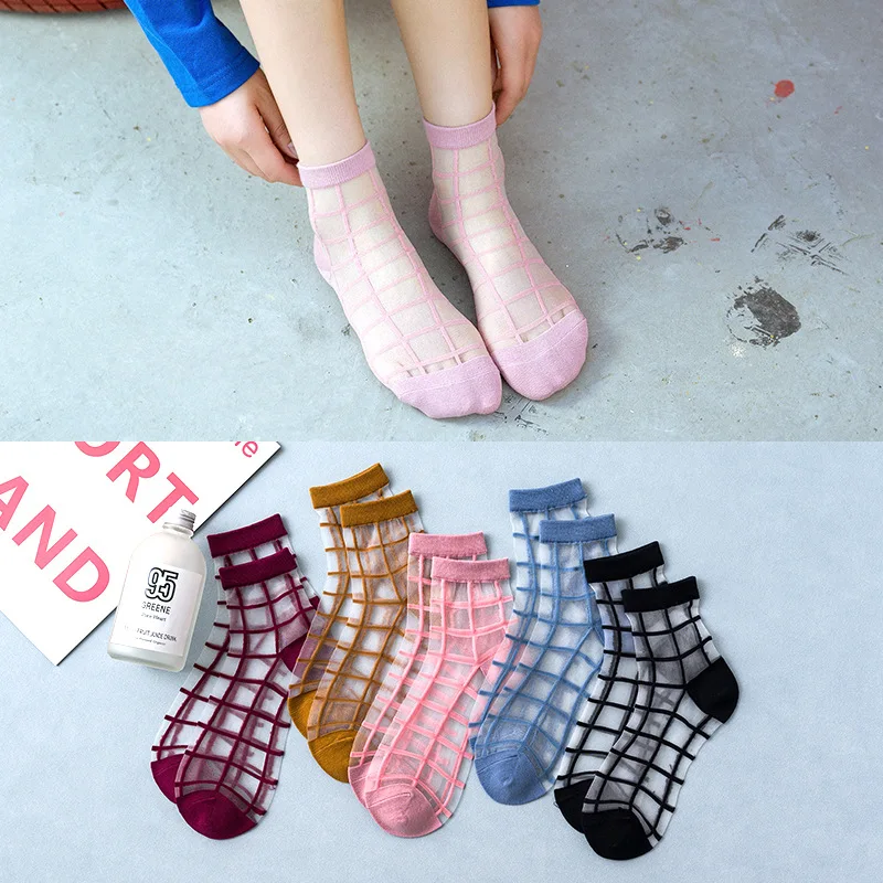 

Стеклянные хрустальные шелковые женские хлопковые носки в полоску тонкий карты чулки Колледж Женская середины трубки с тонкими носки инди...