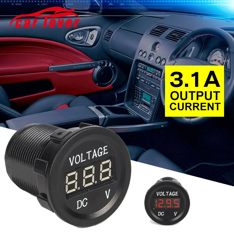 Автомобильный мотоцикл цифровой дисплей вольтметр розетка прикуриватель