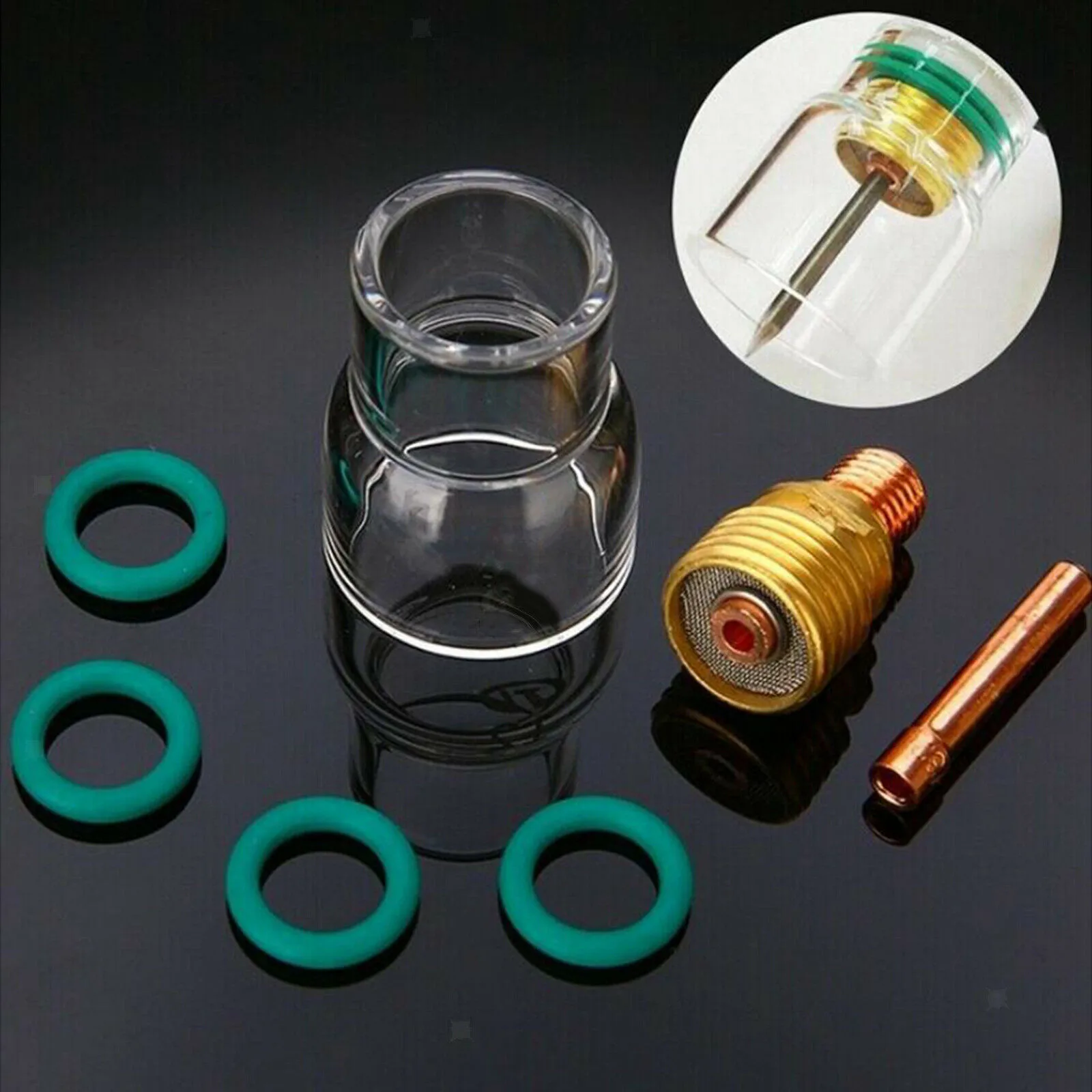 

7PCS TIG Welding Torch Stubby Gas Lens #12 Glass Cup Kit For WP-17 WP-18 WP-26 Made Of High-quality Materials Durable