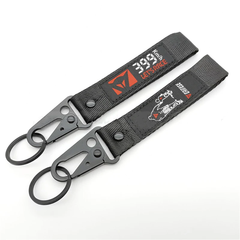 Брелок для ключей с эмблемой мотоцикла нейлоновый ремешок стальной пружинный