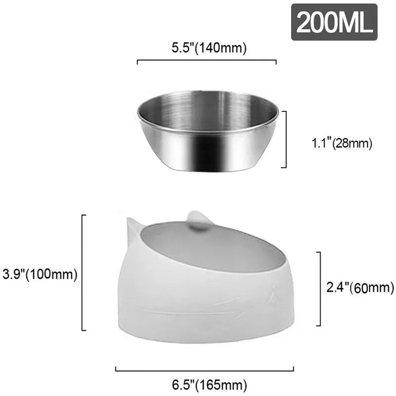 

Pet Bowl Dog Feeder Cat Waterer Round Stainless Steel Bowl Mouth With Cat Ears Cute Rice Bowl Special Pet Supplies For Animals