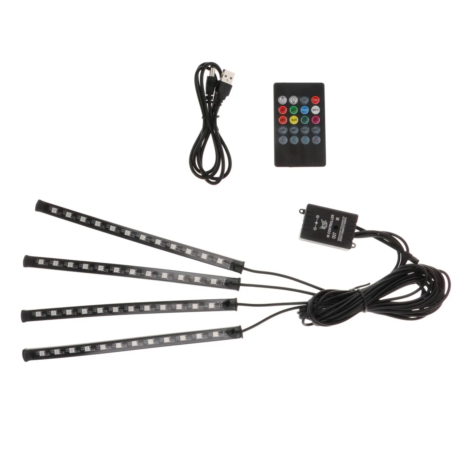 

Светодиодная лента 12 в RGB LED USB для салона автомобиля, голосовое управление музыкой
