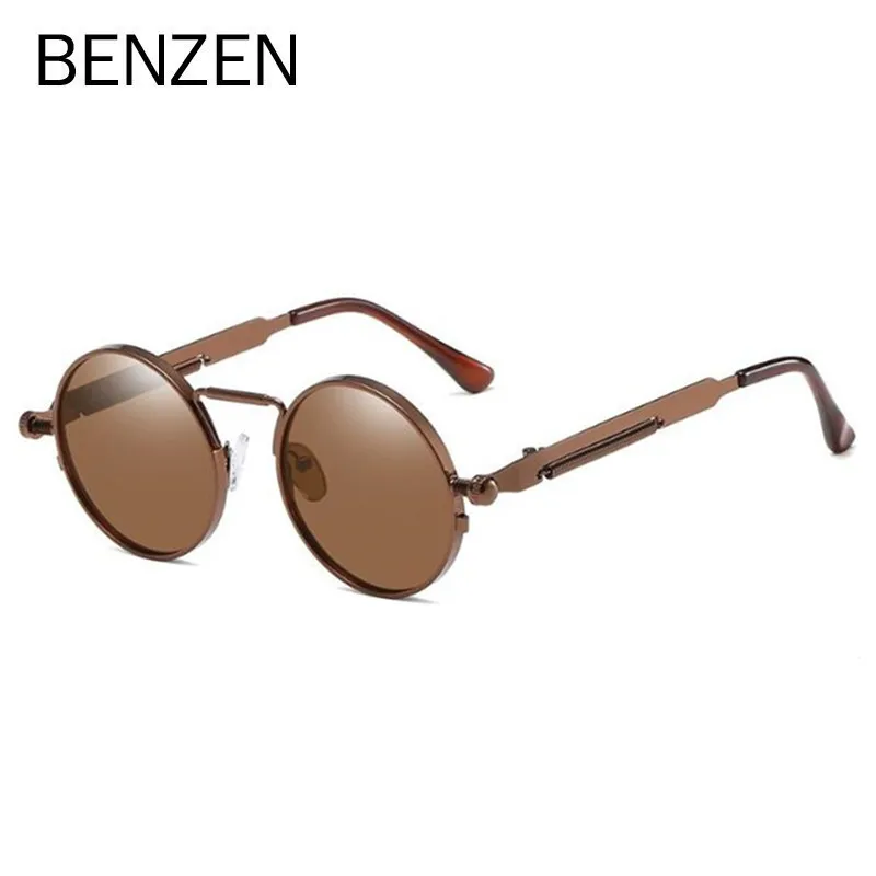 

BENZEN High Quality Gothic Steampunk Sunglasses Men Women Brand Designer Vintage Round Metal Frame Sun Glasses UV 400 6683