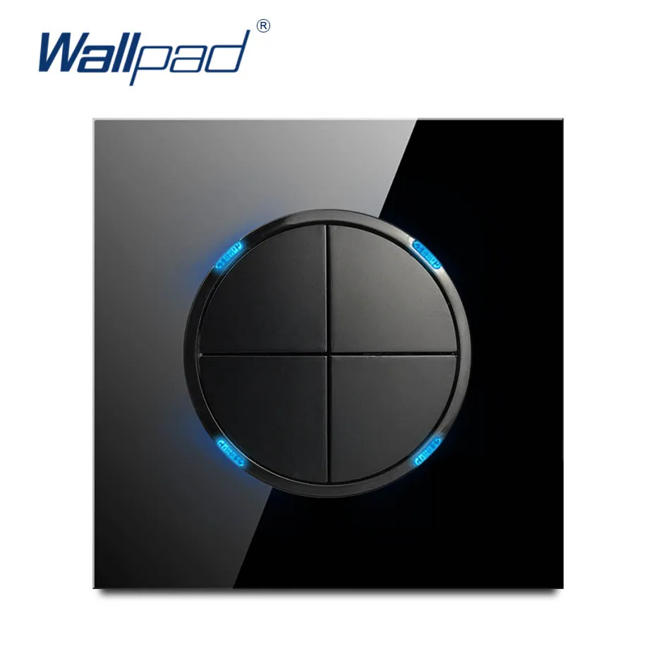 Wallpad Новое поступление 2019 4 кнопочный настенный выключатель со светодиодным