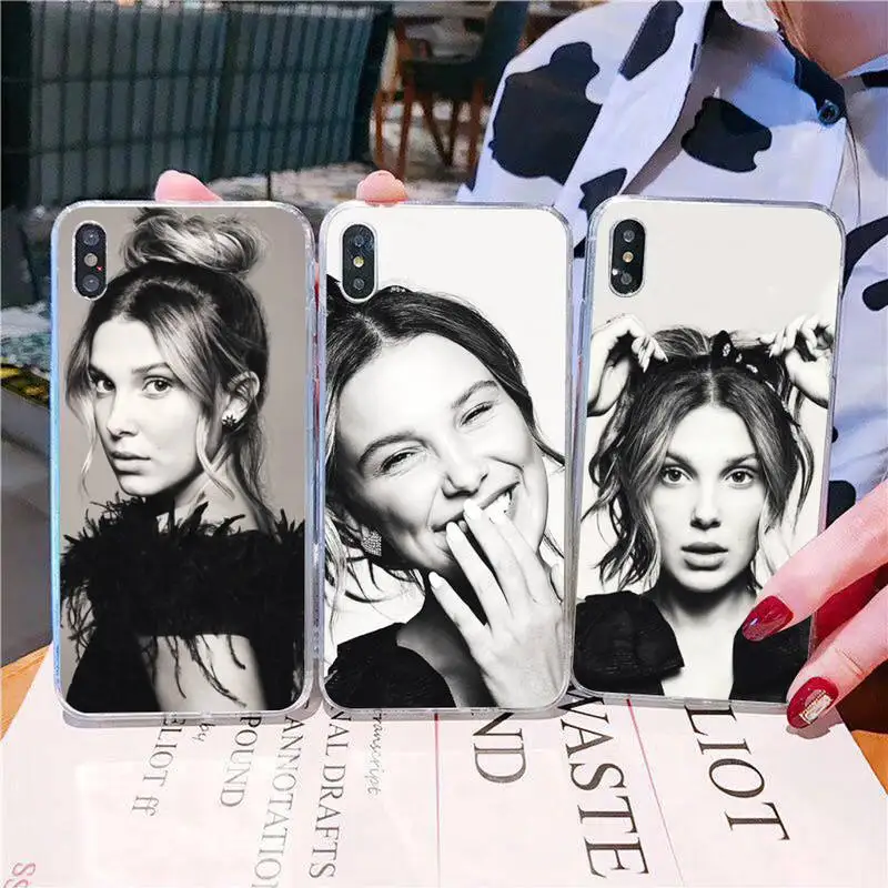 

YNDFCNB millie bobby brown Phone Case for iPhone 11 12 13 mini pro XS MAX 8 7 6 6S Plus X 5S SE 2020 XR cover