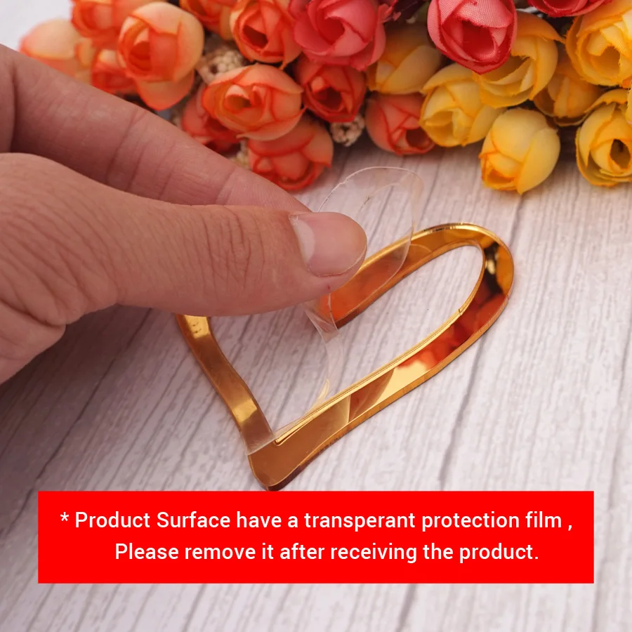 Зеркальные акриловые этикетки в форме сердца с вырезами 50 шт./лот украшения для