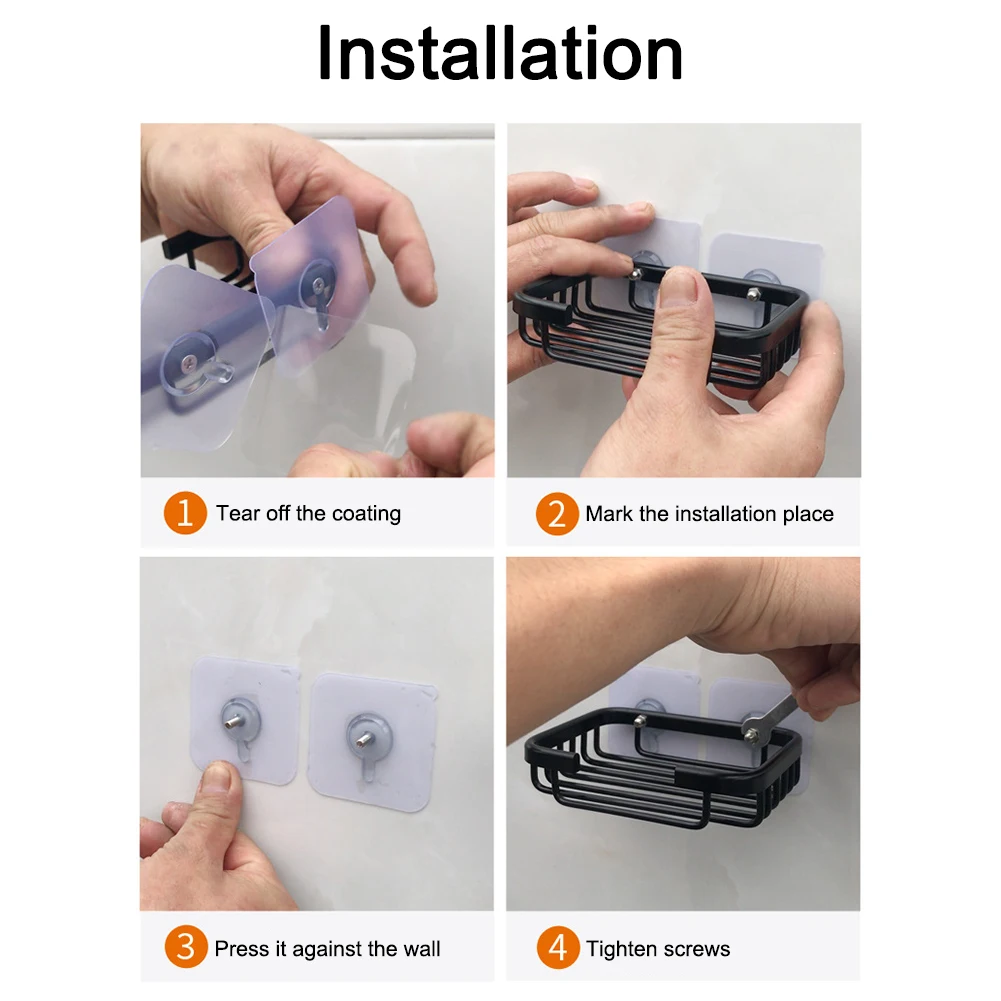 

1Pc Single/Dual Soap Dish Holder Wall Mounted Storage Rack Holder Hollow Type Soap Sponge Dish Bathroom Accessories Freeshipping