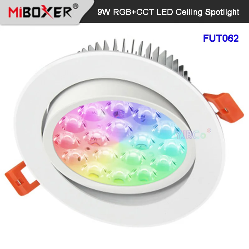 

Светодиодный потолочный светильник Miboxer, 9 Вт, RGB + CCT, с регулируемой яркостью, FUT062, 220 В переменного тока, в, светодиодный потолочный светильни...