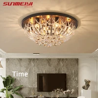 nordic crystal ceiling lights creative art deco led ceiling lamp for living room study bedroom kitchen dining lampada soffitto