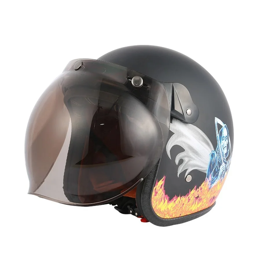 Винтажный козырек для мотоциклетного шлема с открытым лицом ветрозащитный чехол