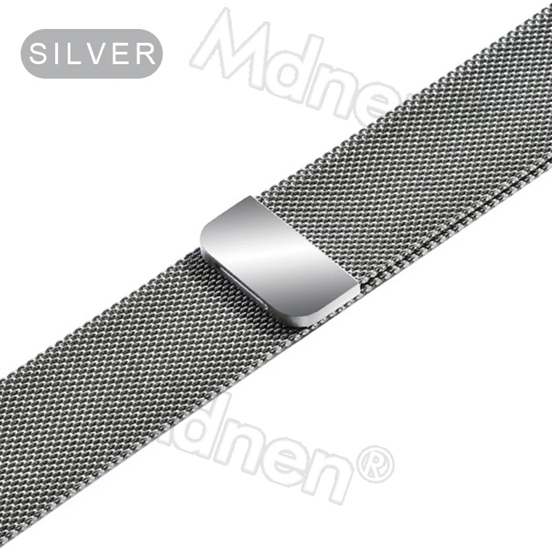 Миланская петля, ремешок для Apple Watch, 42 мм, 38 мм, Iwatch 4, 3, 2, 1, Mdnen, браслет из нержавеющей стали, часы с магнитной пряжкой - Цвет ремешка: silver