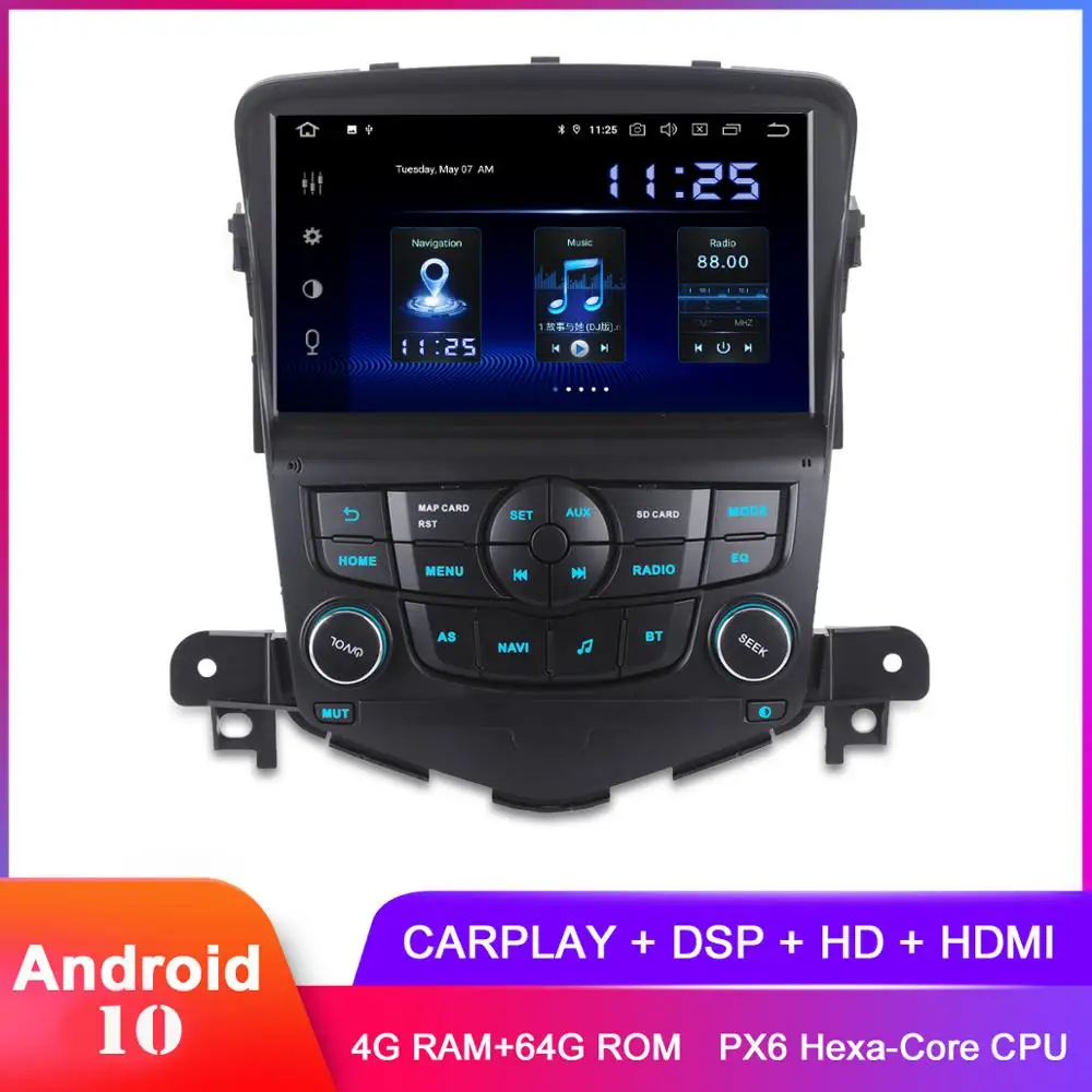 Dasaita 8 &quotIPS Android 10 автомобильный стерео GPS для Cruze 2008 2009 2010 2011 Carplay In Dash Авто Радио FM