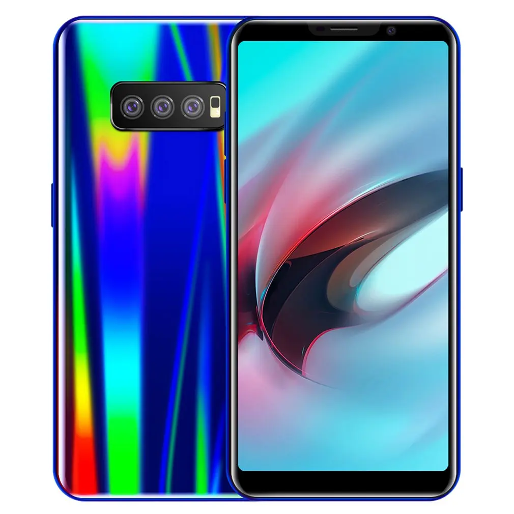 blue S11 5.8 Inch Tempered Glass Back Cover Smart Phone 2+32Gb Mobile Phone Fingerprint Face Recognition Smartphone - Color: blue
