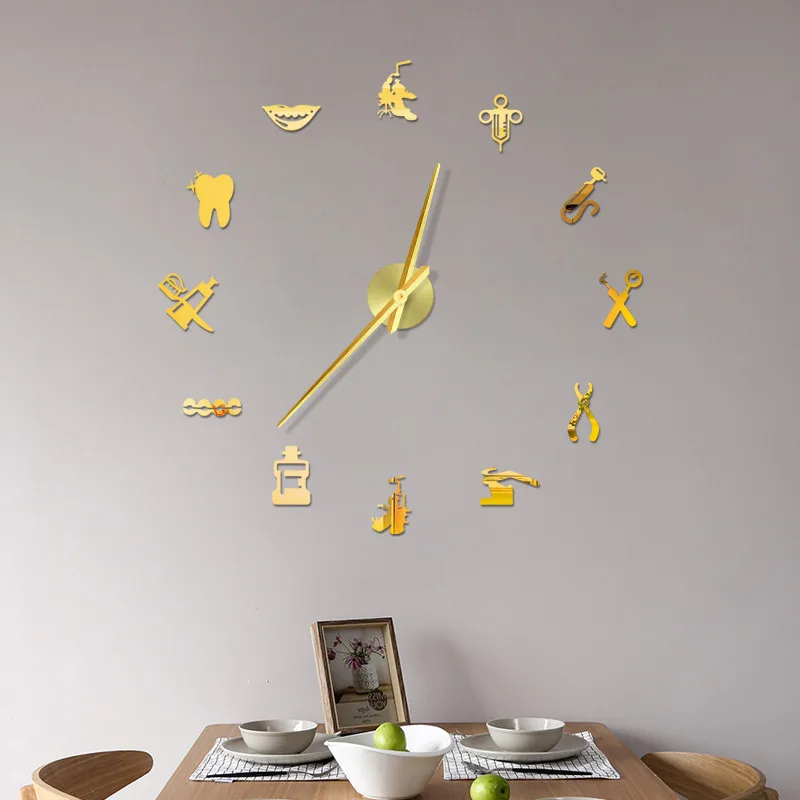 Настенные акриловые часы с зеркальной поверхностью креативные настенные