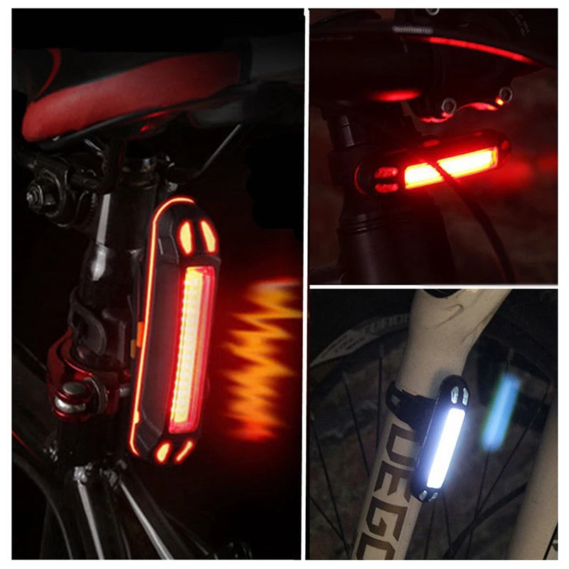

Bicycle Rear Light 100Lumens IPX-4 500mAh USB Rechargeable LED Cycling Night Safety Warning Taillight Lamp Bicycle Accessories
