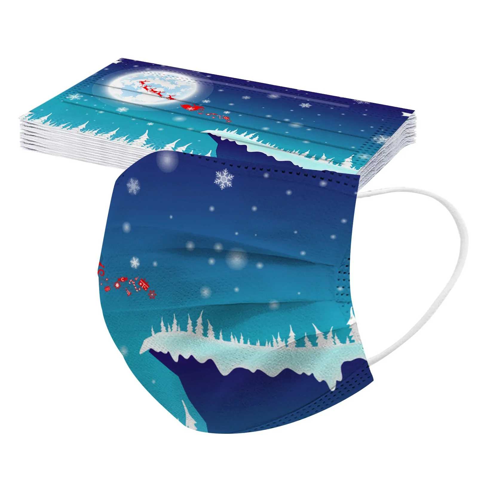 10 шт. одноразовые маски для лица с Санта-Клаусом и оленем | Тематическая одежда