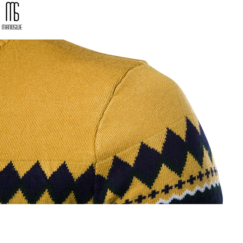 Мужской трикотажный свитер Manoswe повседневный теплый пуловер в стиле пэчворк с