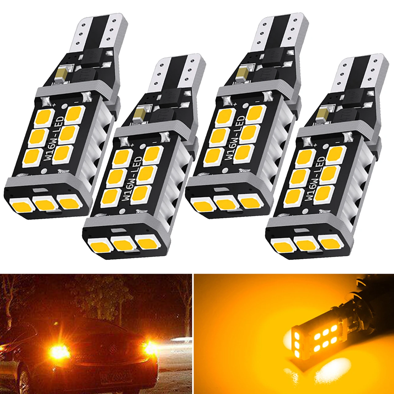

A Pack Auto Lamp 12V T15 W16W LED Backup Lights 921 912 W16W LED Bulbs Car Reverse Lamp 6000K 15 SMD 2835 Chip White Red Amber