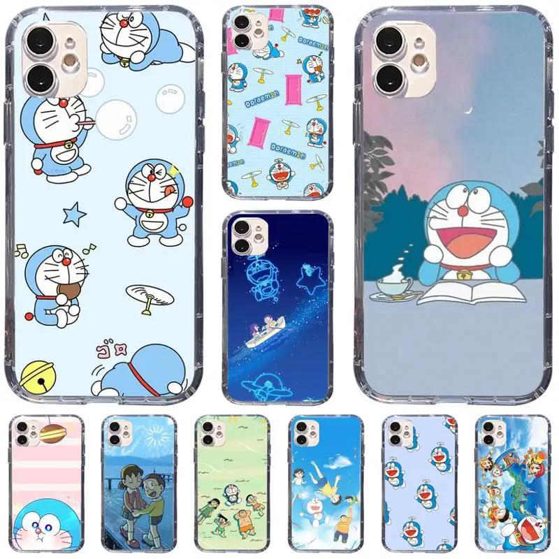 

Soft D-Doraemons-compatible Cover Phone Case Transparent Case For Iphone 6 6s 7 8 Plus XR X XS 11 12 Pro Max